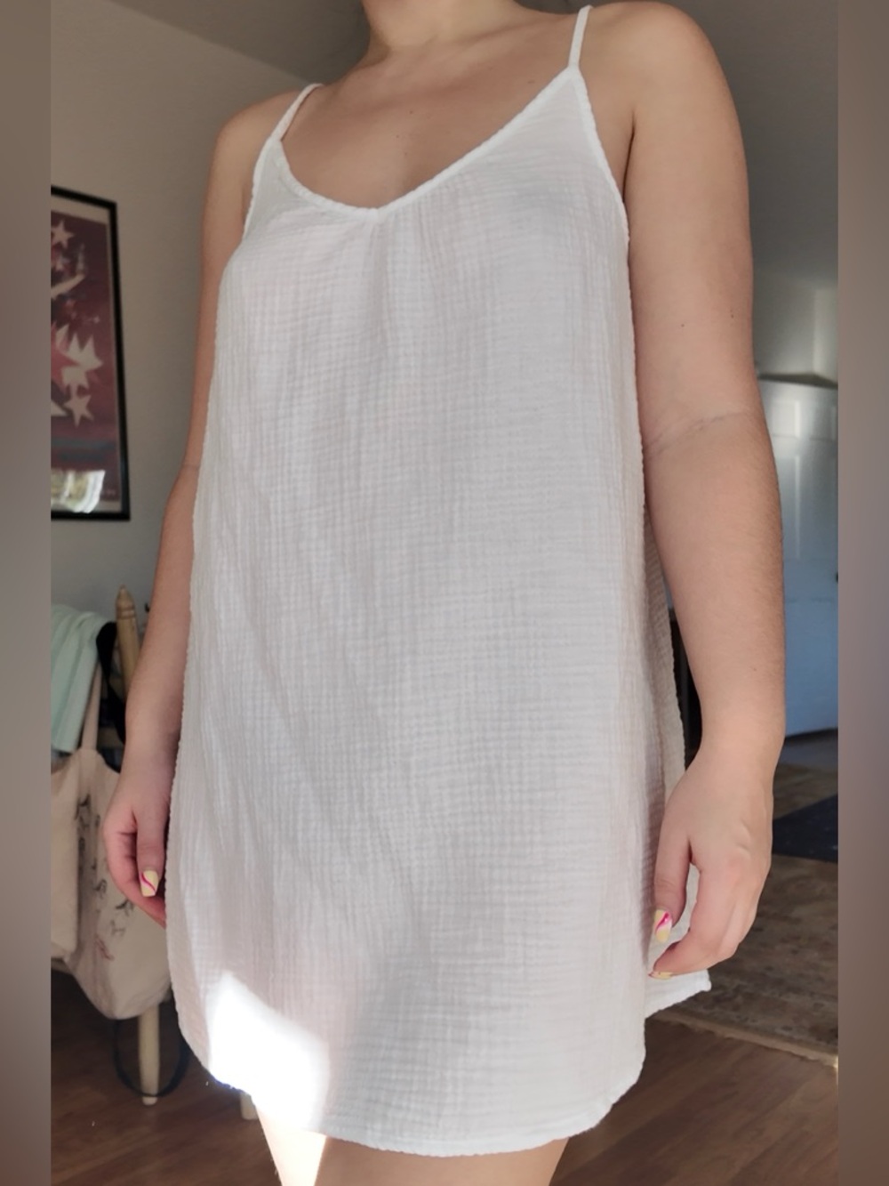 White Cotton Slip Dress
